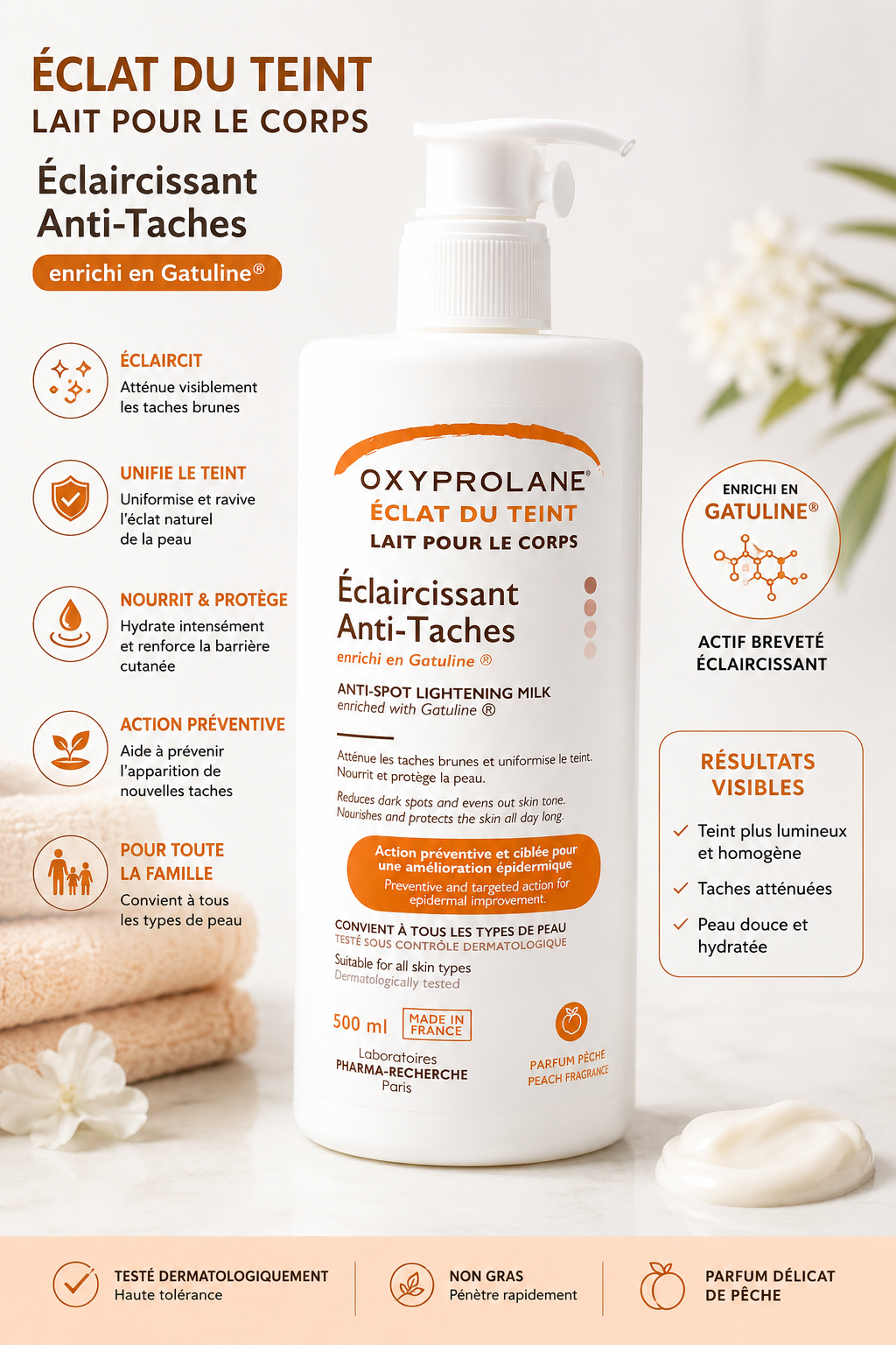 Lait oxyprolane eclat de teint 500ml
